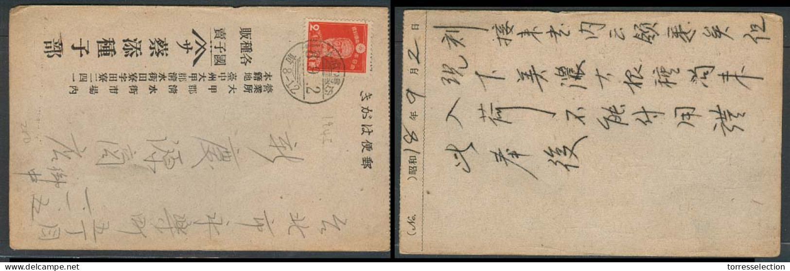 TAIWAN. 1943. Local Japanese Period Usage (AFA 1286-9). Fkd Card. - Other & Unclassified