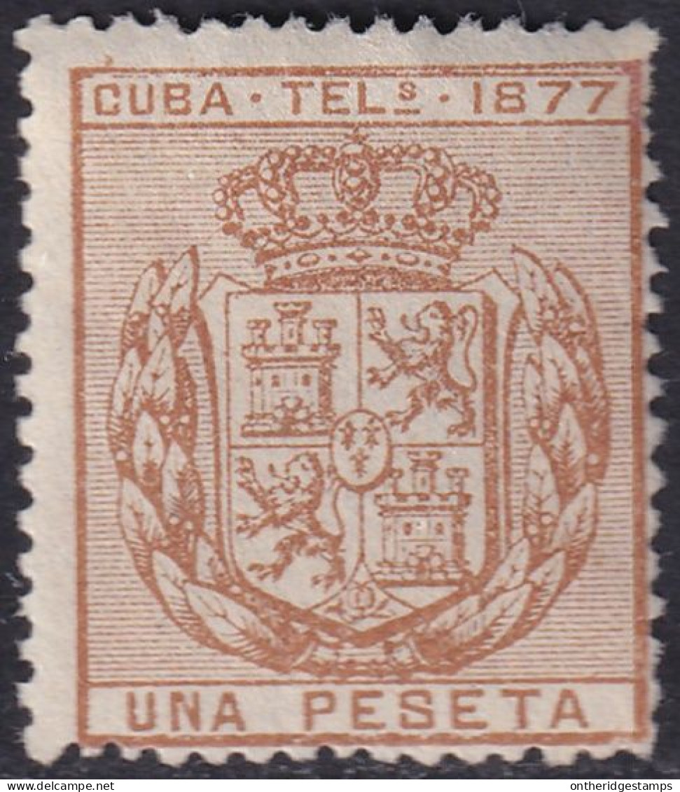 Cuba 1877 Telegrafo Ed 39  Telegraph MNG(*) Upper Corner Damage - Cuba (1874-1898)