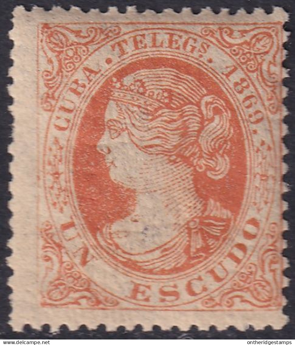 Cuba 1869 Telegrafo Ed 6  Telegraph MLH* Toned Gum - Kuba (1874-1898)