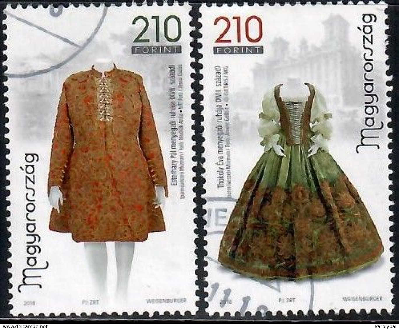 Hungary, 2018, Used, Traditional Wedding Dresses Mi.  Nr.5946-5947 - Oblitérés