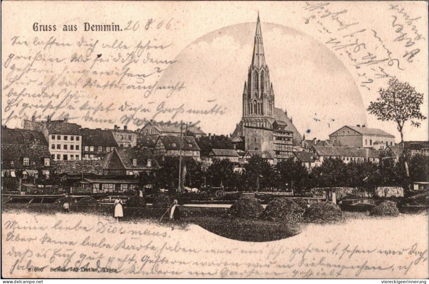 ! Alte Ansichtskarte Gruss Aus Demmin, 1906 - Demmin