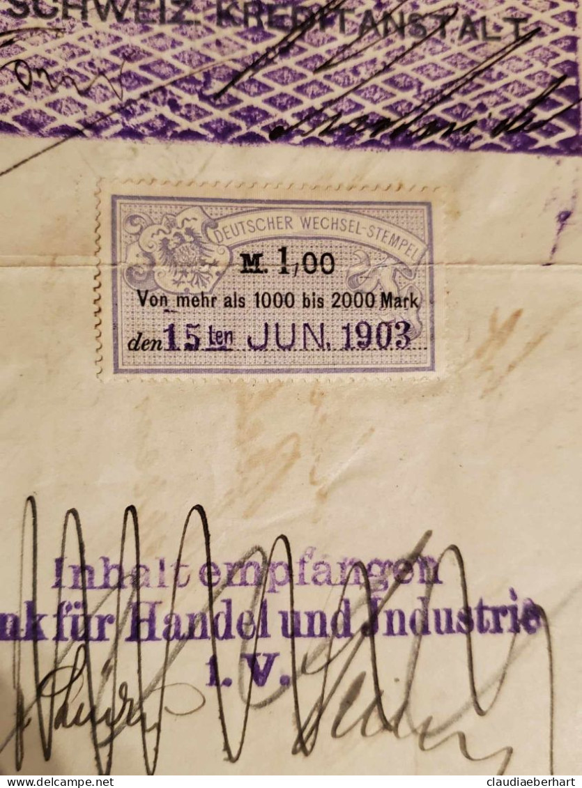 1903 Deutscher Wechselstempel - Cheques En Traveller's Cheques