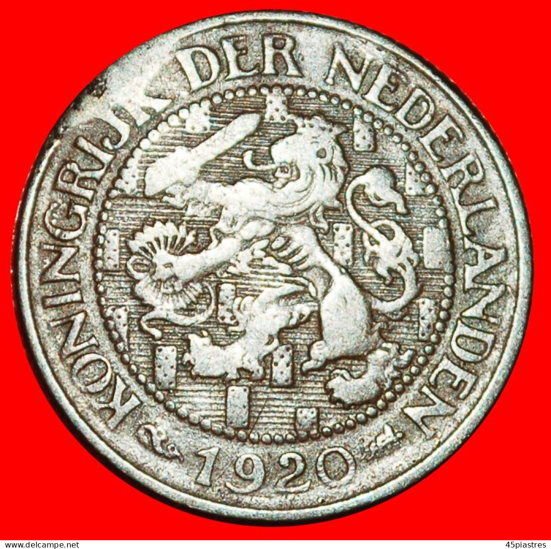 * RAMPANT LION (1913-1941): NETHERLANDS  1 CENT 1920! WILHELMINA (1890-1948) · LOW START ·  NO RESERVE! - 1 Cent