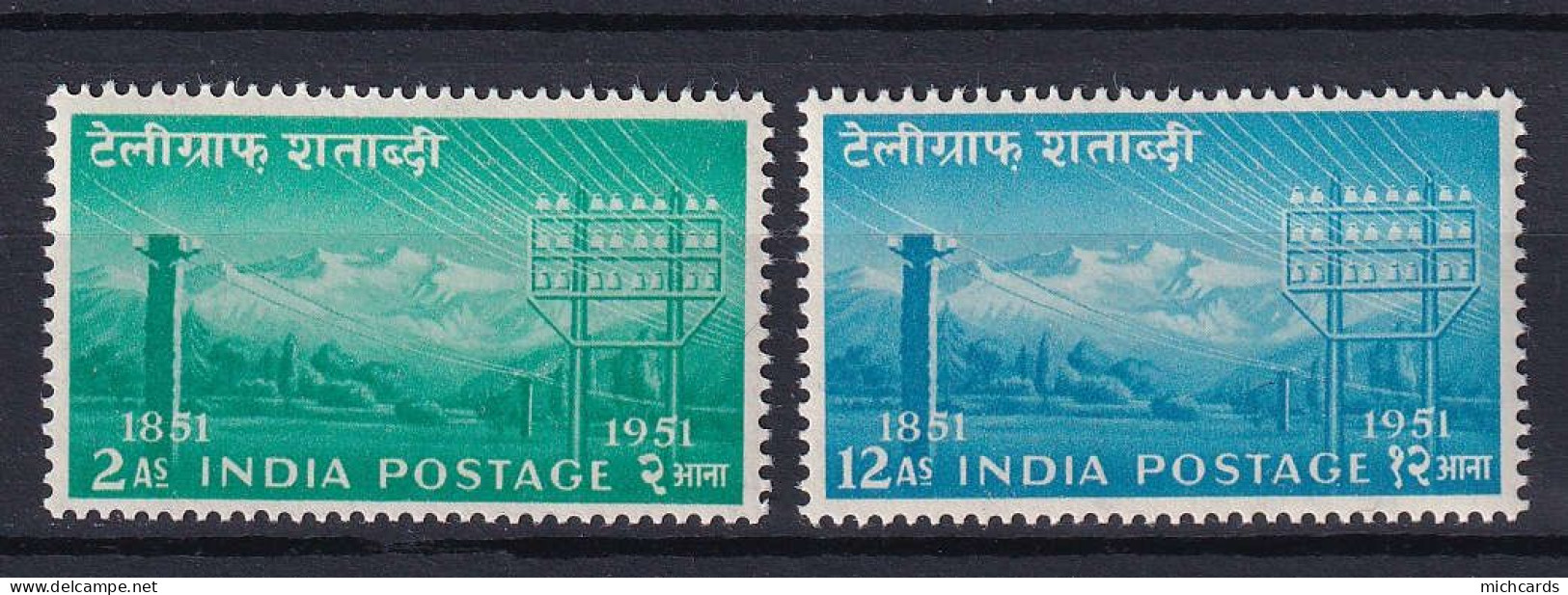 185 INDE 1953 - Yvert 46/47 - Telegraphe - Neuf ** (MNH) Sans Charniere - Nuevos