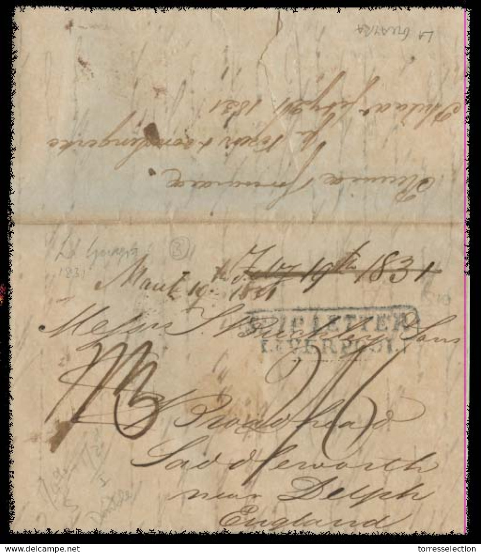 VENEZUELA. 1831 (19 Jan). La Guayra - UK (19 May). EL Full Text Fwded At Philadelphia / USA By Vezer & Von Lengerke (21  - Venezuela