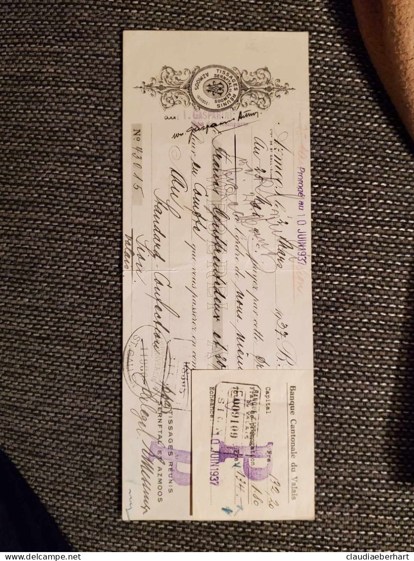 1937 St.Gallen - Chèques & Chèques De Voyage