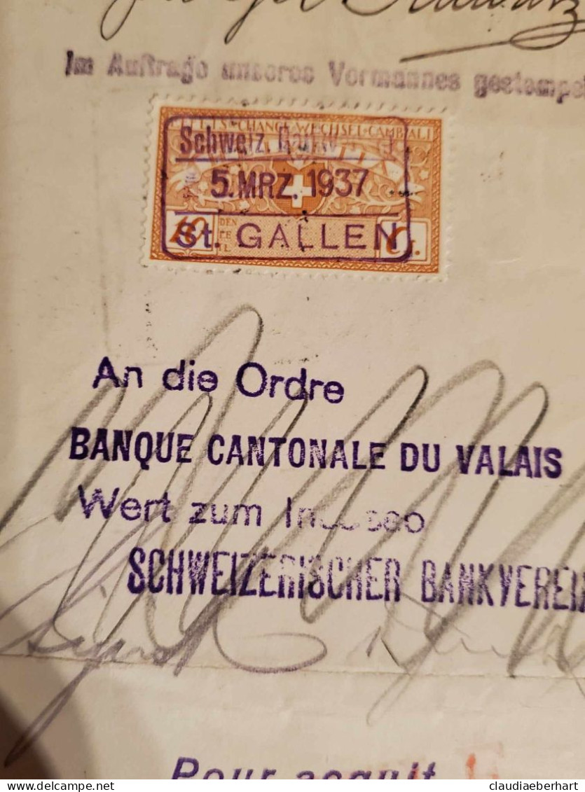 1937 St.Gallen - Schecks  Und Reiseschecks