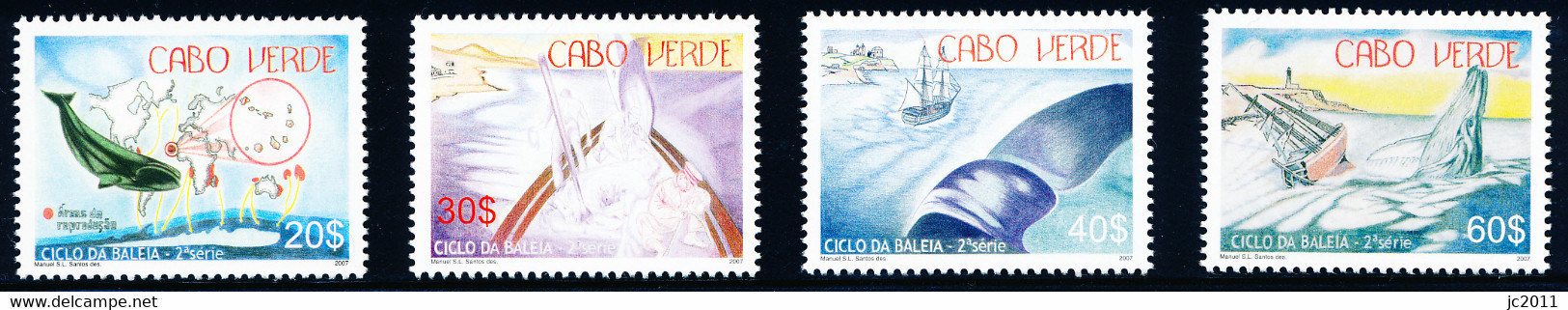 Cabo Verde - 2007 - Whales - MNH - Kaapverdische Eilanden