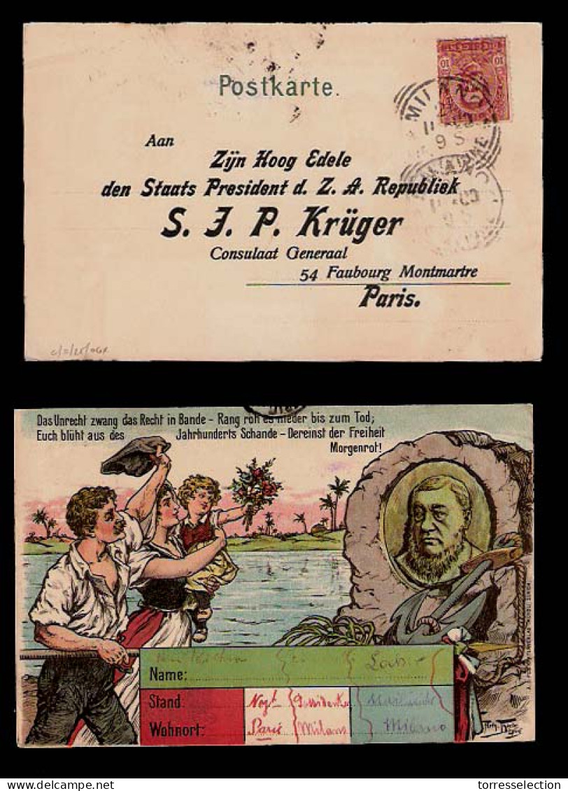 SOUTH AFRICA. 1900. BOER WAR. Italy - France. PROPAGANDA Card. Pro- Boer / Anti British. - Other & Unclassified