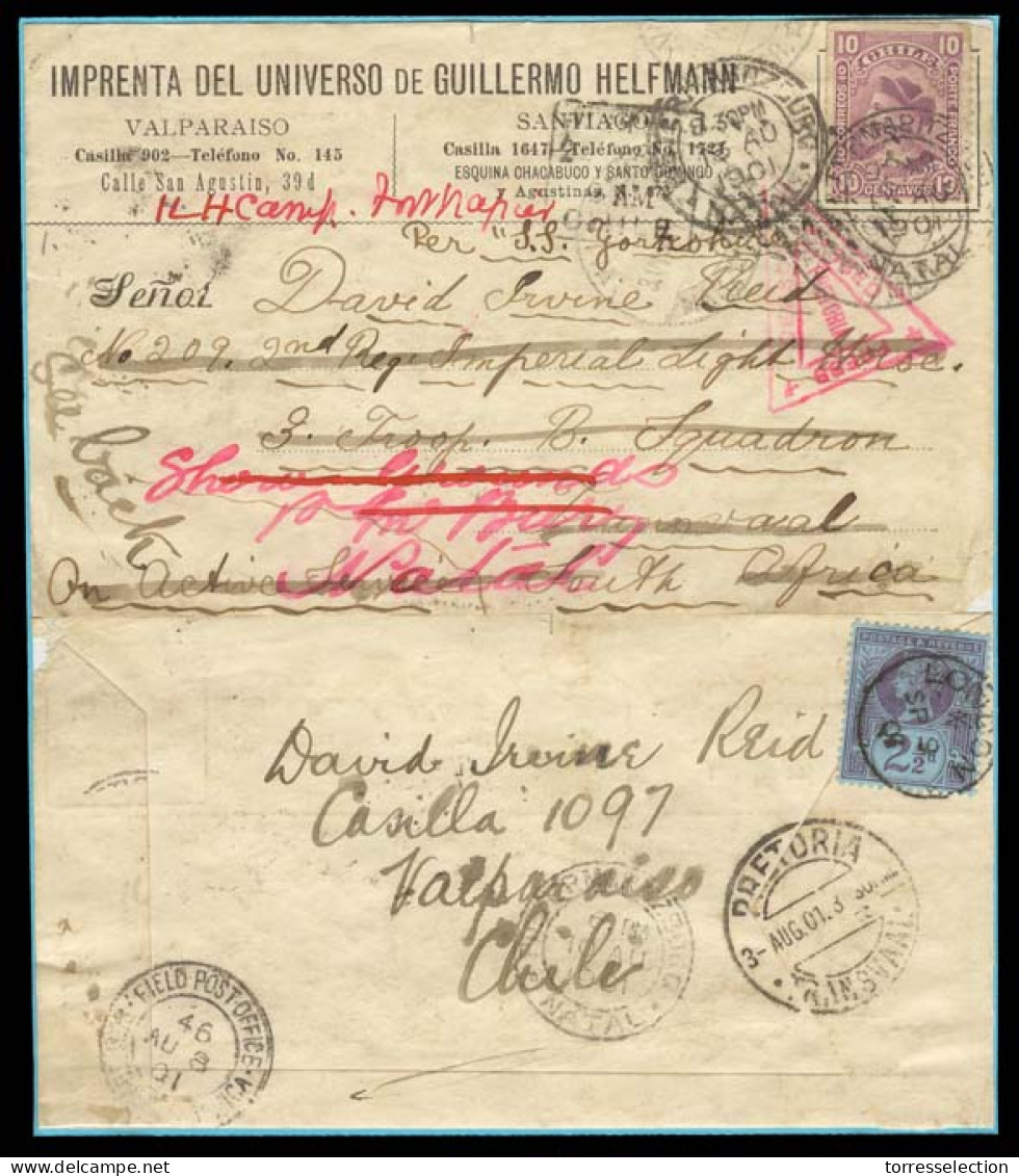 SOUTH AFRICA. 1901. BOER WAR COMBINATION COVER. Valparaiso To Durban By A REQUISITIONED TROOP SHIP SS "Yorkshire", With  - Other & Unclassified