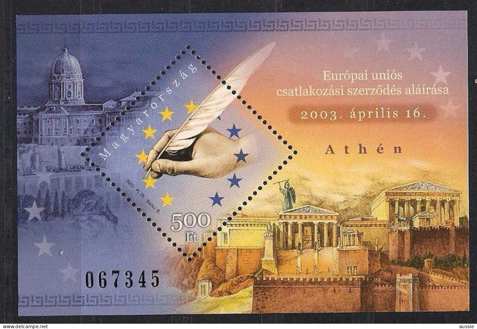 Hongarije Hongrie Ungarn 2003 Yvertn°  Bloc 268 *** MNH  Cote 9 € Hongrie Chez L' Union Européenne - Blocks & Sheetlets