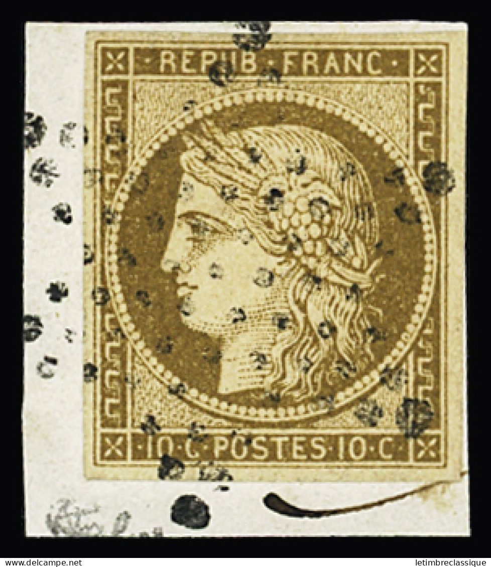 Obl N°1a 10c Bistre-brun Obl. étoile Sur Petit Fragment, Bien Margé, TTB. Signé Calves - 1849-1850 Cérès