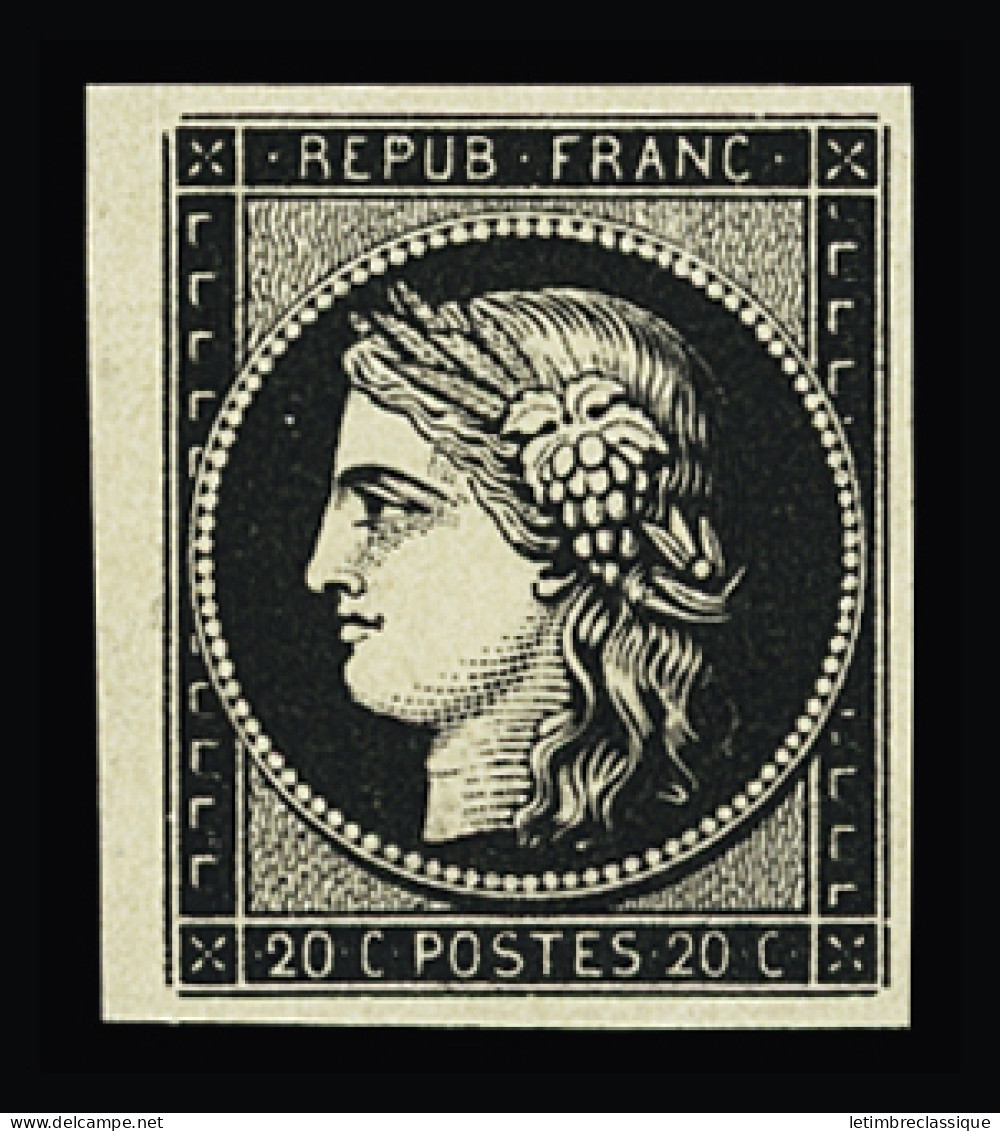 (*) N°3a 20c Noir Sur Blanc, Neuf, Bdf, TB - 1849-1850 Ceres