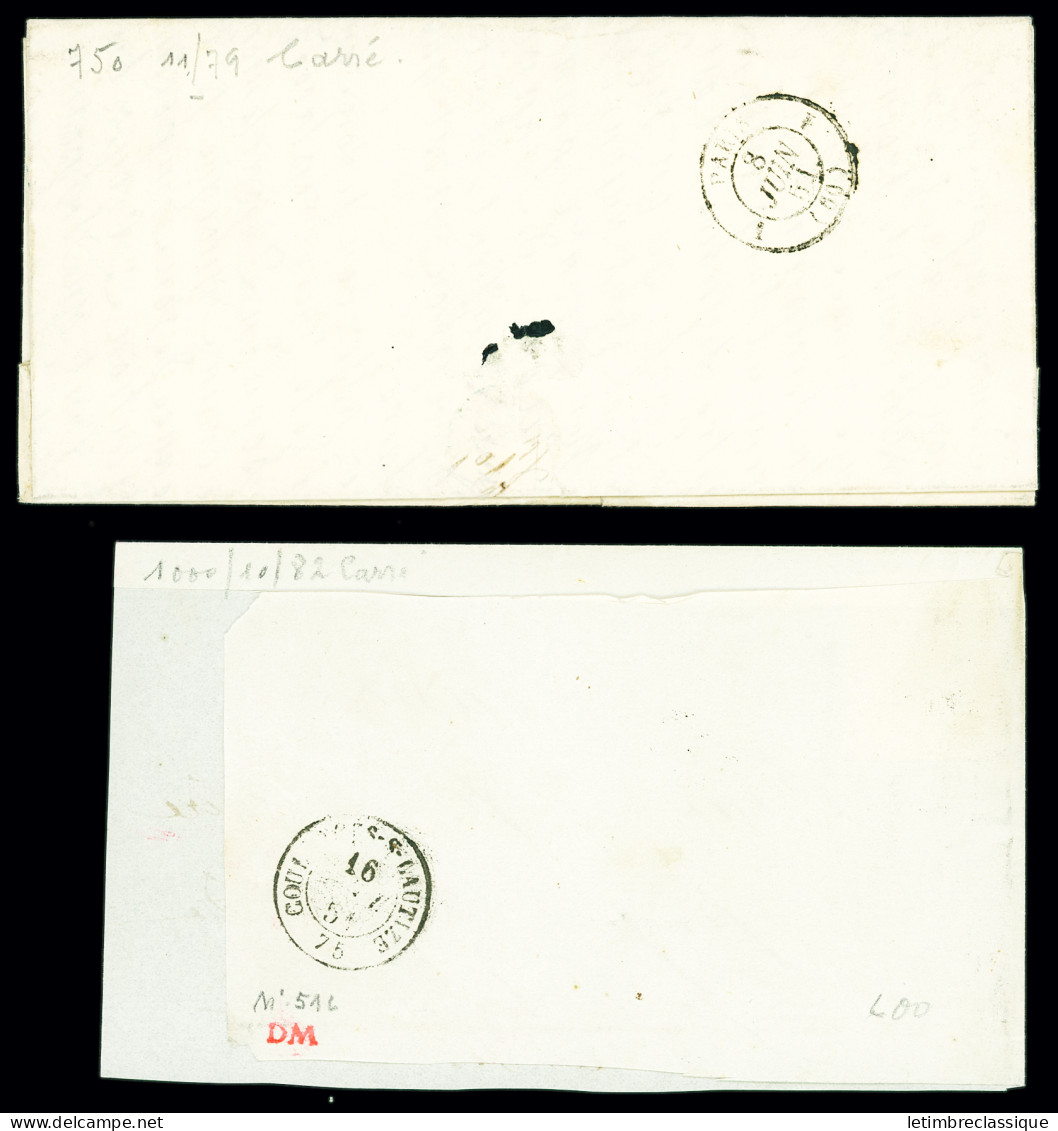 Lettre 5 Lettres AFF N°4 OBL Grille + T15 Châlon-s-Saône, Nérac, Brest, Blaye, Niort, Ens.TB - 1849-1850 Cérès
