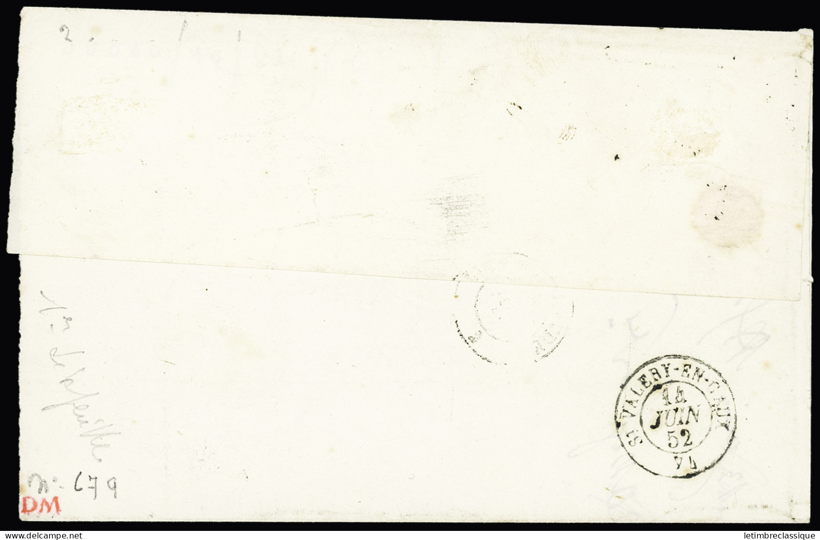 Lettre,tête-bêche N°4c 25c Bleu Foncé, Paire TETE-BECHE, Touchée à Droite, Obl. PC 2738 Sur Lettre De Rouen 1852 Avec Cà - 1849-1850 Ceres