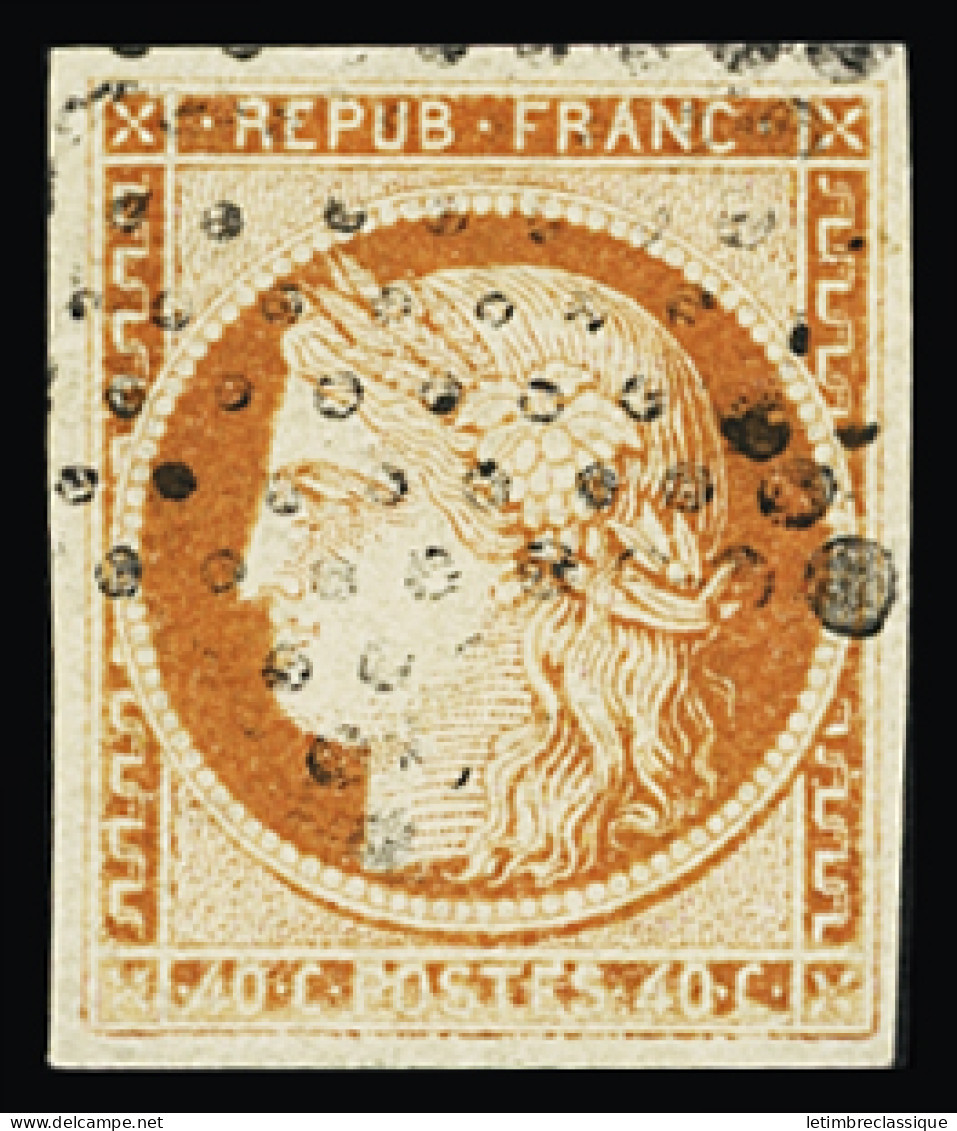 Obl N°5d 4 Retouché Sur 40c Orange, Oblitéré étoile, TTB, RR, Il S'agit Du Premier état De La Retouche. Certificat JF.Br - 1849-1850 Cérès