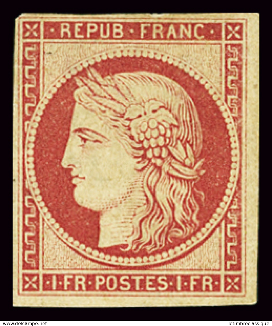 * N°6a 1f Carmin Clair, Neuf *, Légers Défauts, TB D'aspect - 1849-1850 Ceres