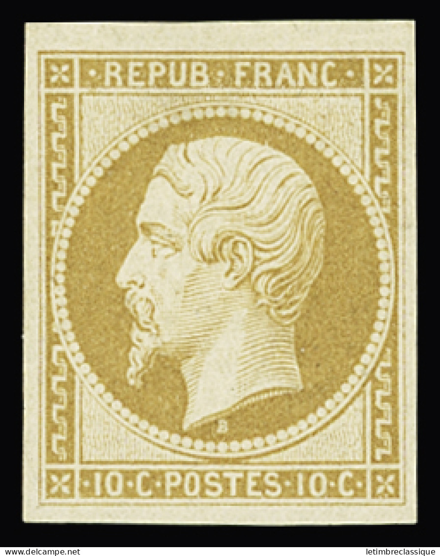 * N°9e 10c Bistre-jaune, Réimpression De 1862, Neuf *, TTB - 1852 Luigi-Napoleone