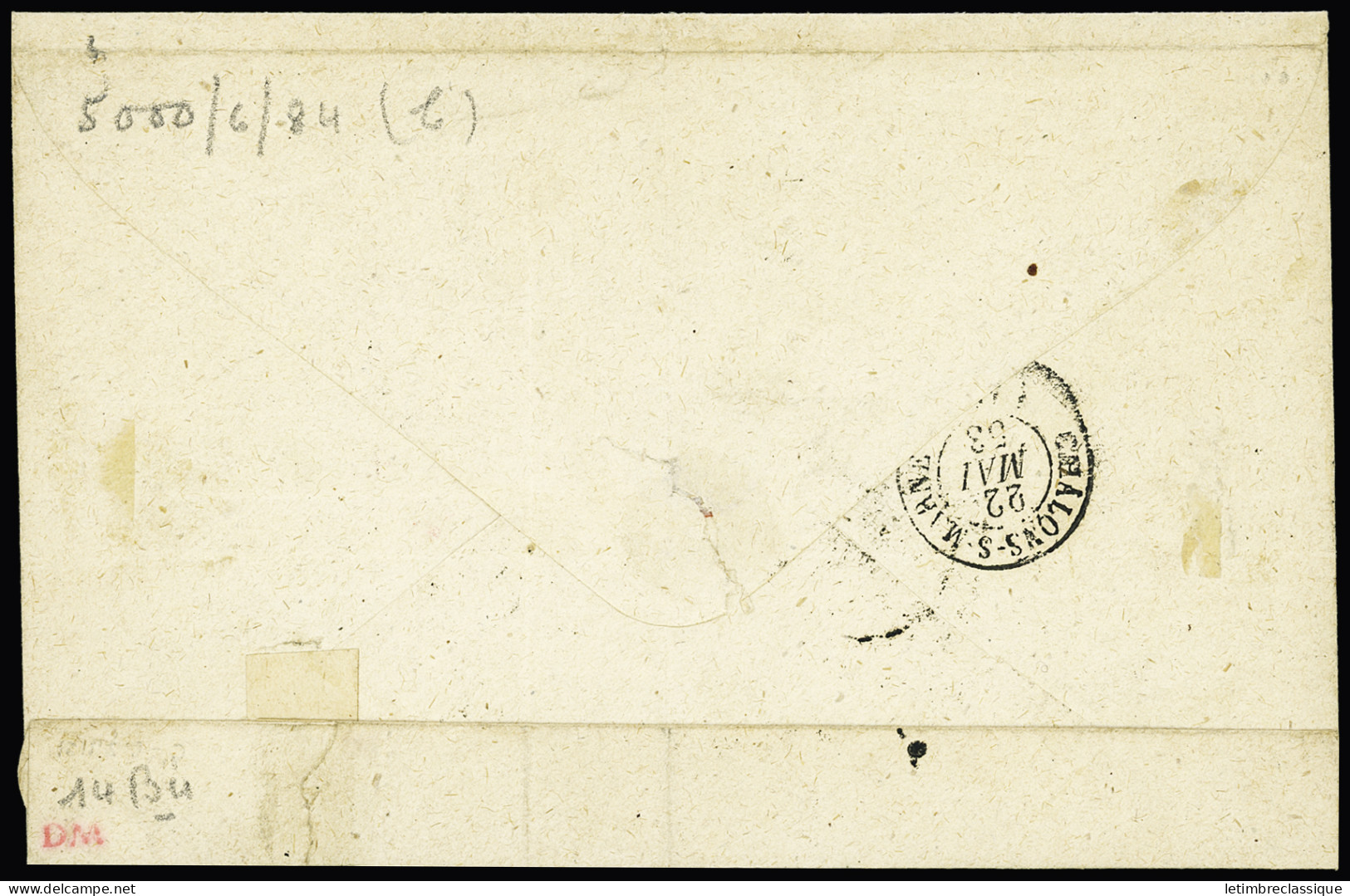 Lettre N°10b 25c Bleu, Cdf, Filet D'encadrement, Bien Margé, Obl. étoile Sur Lettre De Paris 1854 Pour Chalons-sur-Marne - 1852 Luis-Napoléon