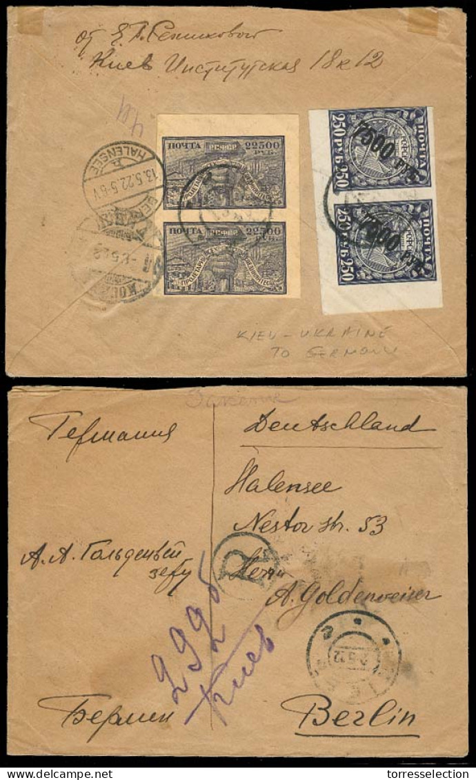 UKRAINE. 1922. Kiev - Germany. Reg Multifkd Env / Imperf Issues. Inflation. - Ukraine