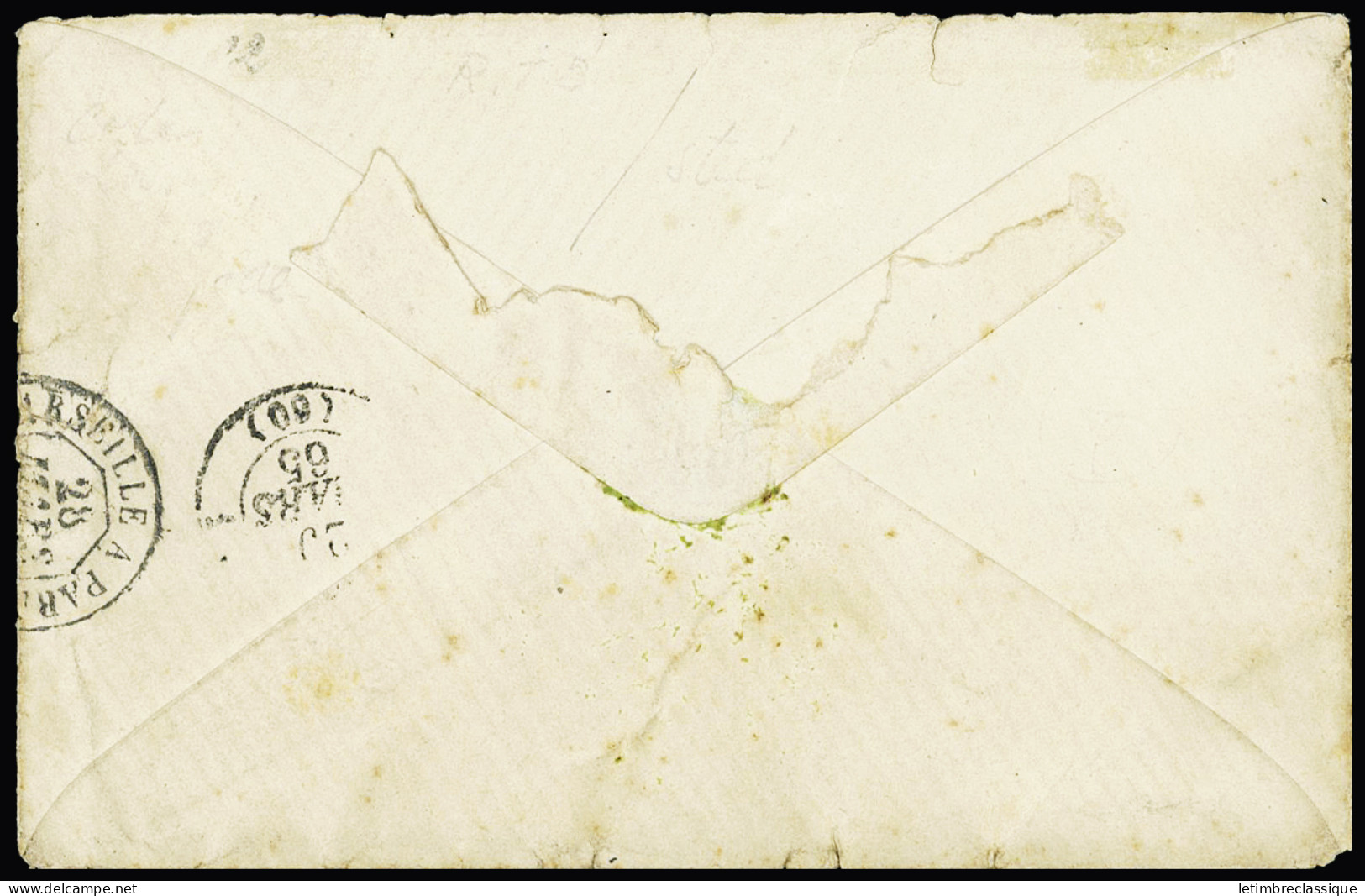 Lettre N°22 (pd) Obl. Grille +càd "Corps Exp. D'Italie 2è Division 20 Mars 65"sur Enveloppe Pour Angers, B/TB - 1862 Napoléon III