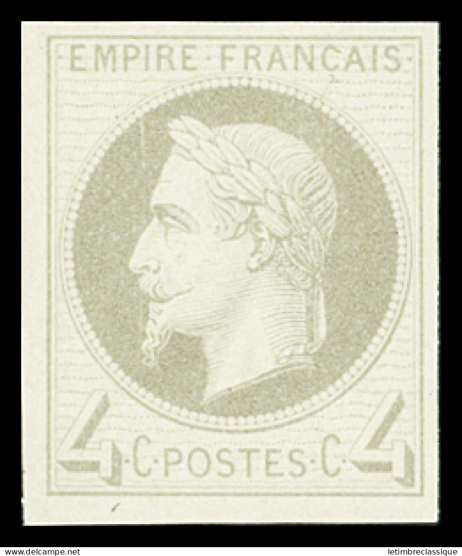 ** N°27Be 4c Gris, Impression Fine Rothschild, Neuf **, TB. Signé Champion - 1863-1870 Napoleon III With Laurels