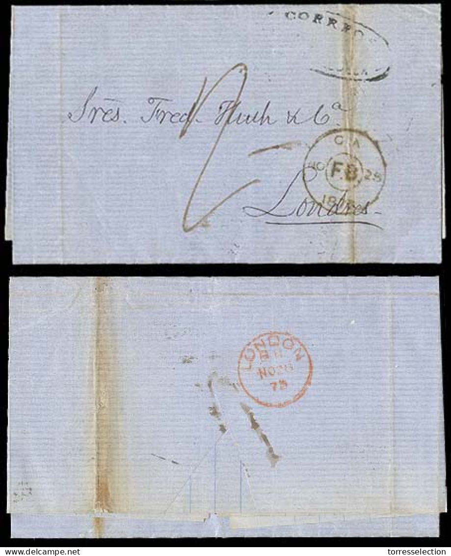 VENEZUELA. 1873. Caracas. EL. English Maritime Marks. 1sh.charge. - Venezuela