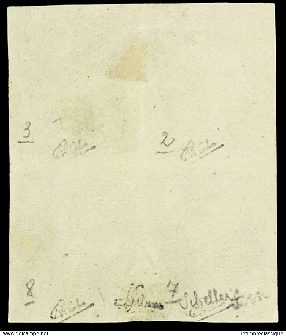 **,*,bloc De 4 N°43A 10c Bistre Report 1, Bloc De 4, Neuf * ( Paire Du Bas **), TB. Signé Scheller, Calves, JF.Brun - 1870 Bordeaux Printing