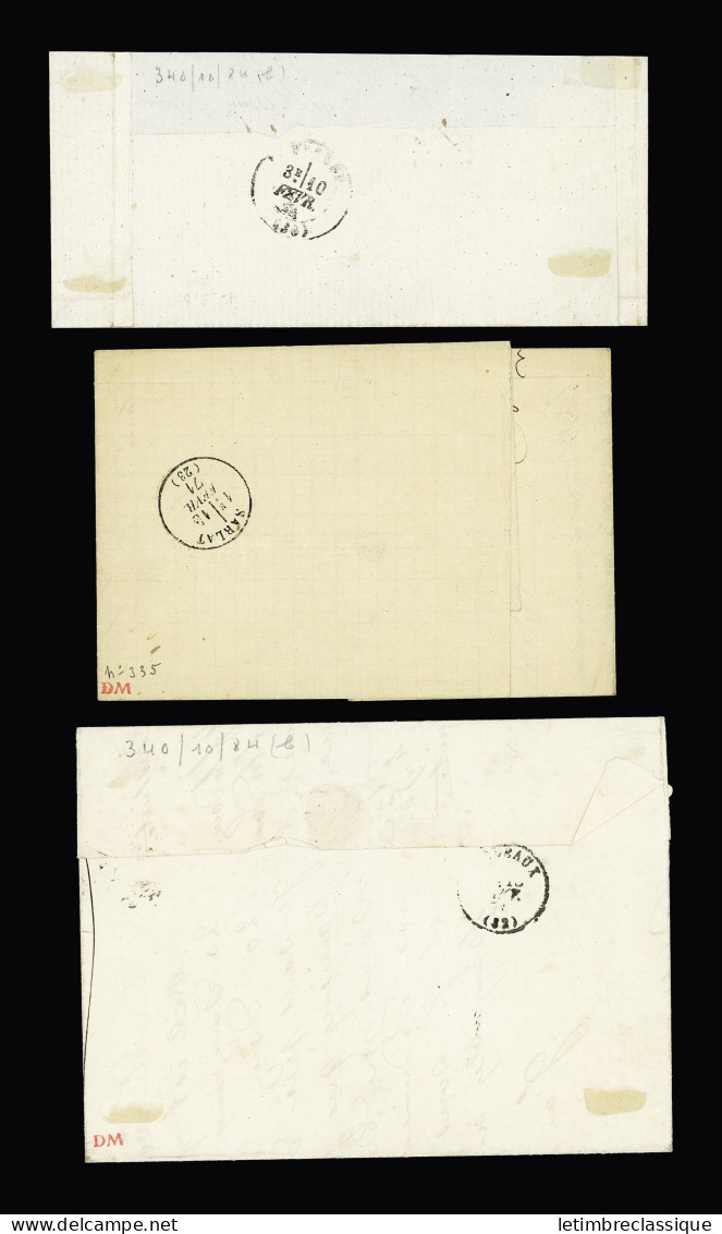 Lettre 3 Lettres AFF N°45 (2) Et 46 (1) - 1870 Bordeaux Printing