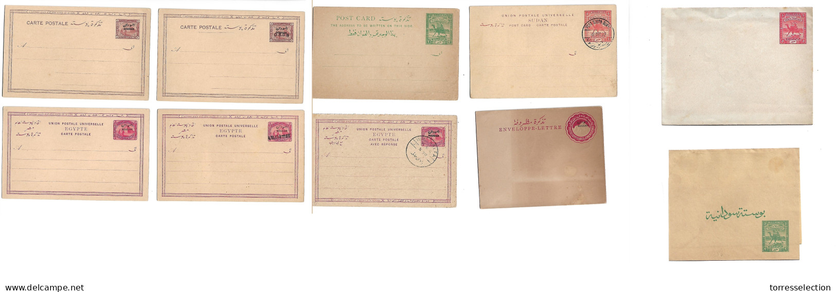 SUDAN. C. 1890/1900s. 10 Diff Early Mint Stationaries, Cards, Envelopes, Wrapper, Incl 2 Pre Cancelled (specimen) One Do - Soudan (1954-...)