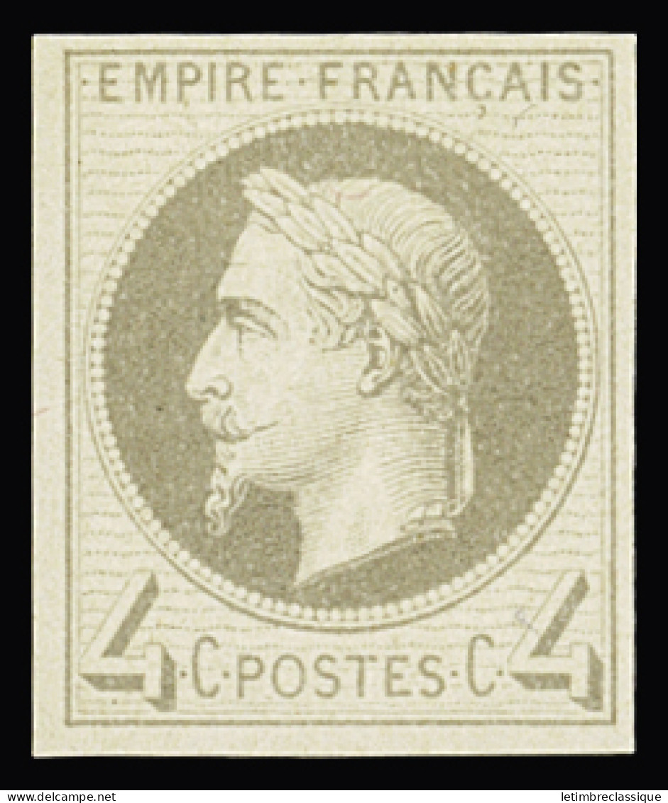 * N°27Be  4c Gris, Impression Rothschild, Neuf * Charnière Propre, TB. Signé Calves - 1863-1870 Napoléon III. Laure