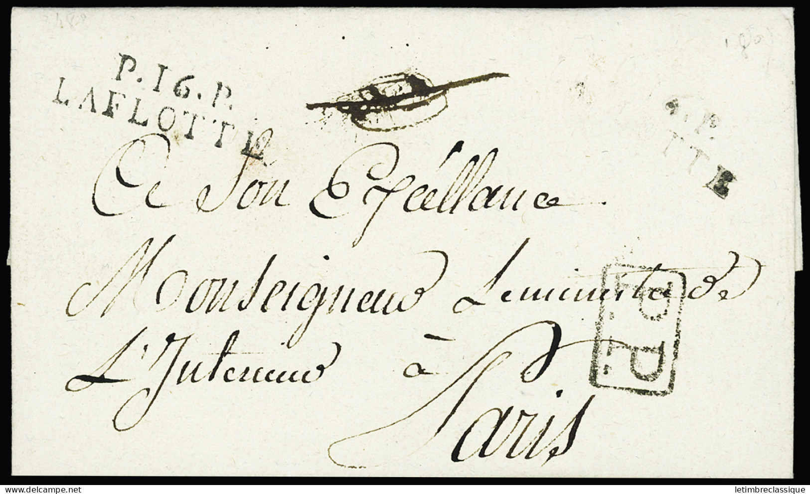 Lettre MP "P 16 P La Flotte" (1807), Ind 19. Jolie Pièce - Other & Unclassified