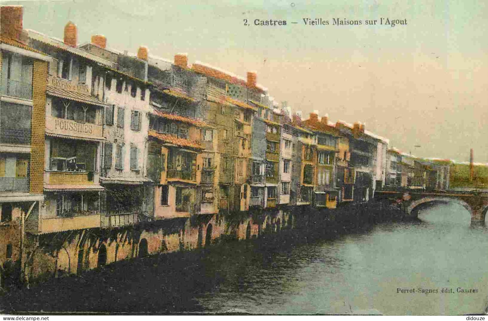 81 - Castres - Vieilles Maisons Sur L'Agout - Colorisée - CPA - Oblitération Ronde De 1924 - Voir Scans Recto-Verso - Castres