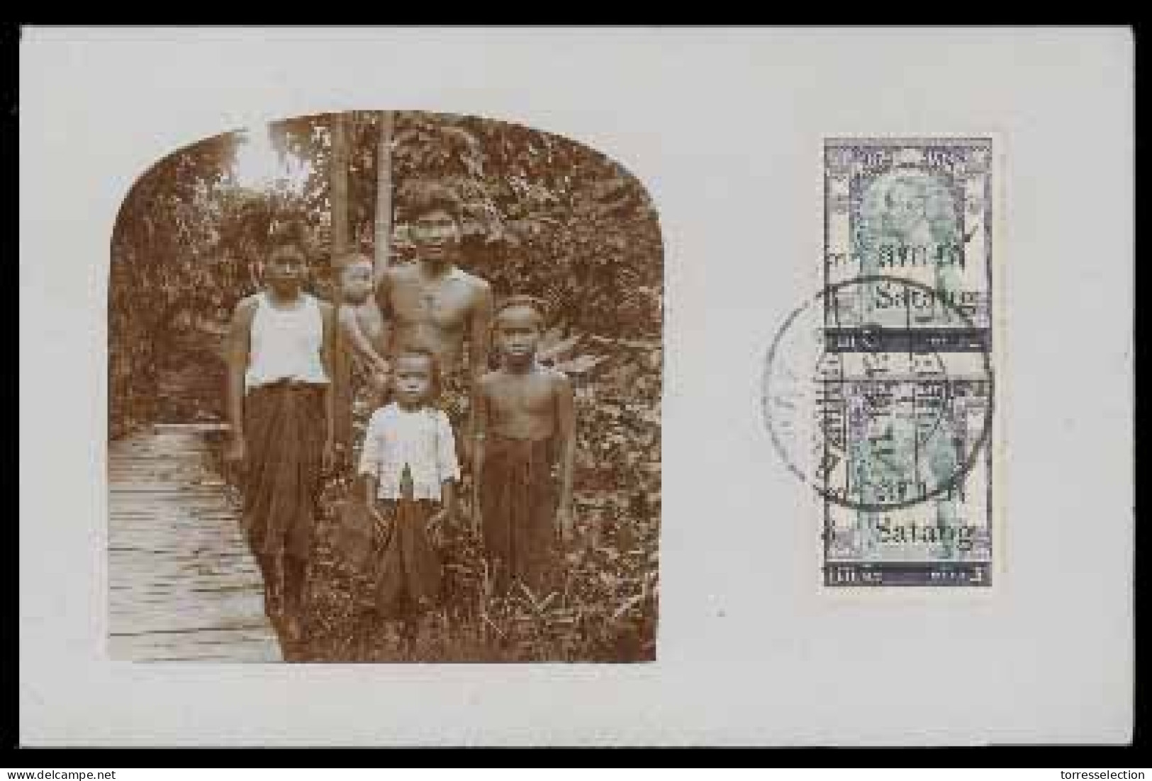 SIAM. 1909. Bangkok To St. Die/France. Photocard With Franking On View's Side 1909 Provisional Issue 3 Satang On 3ATT Ve - Siam