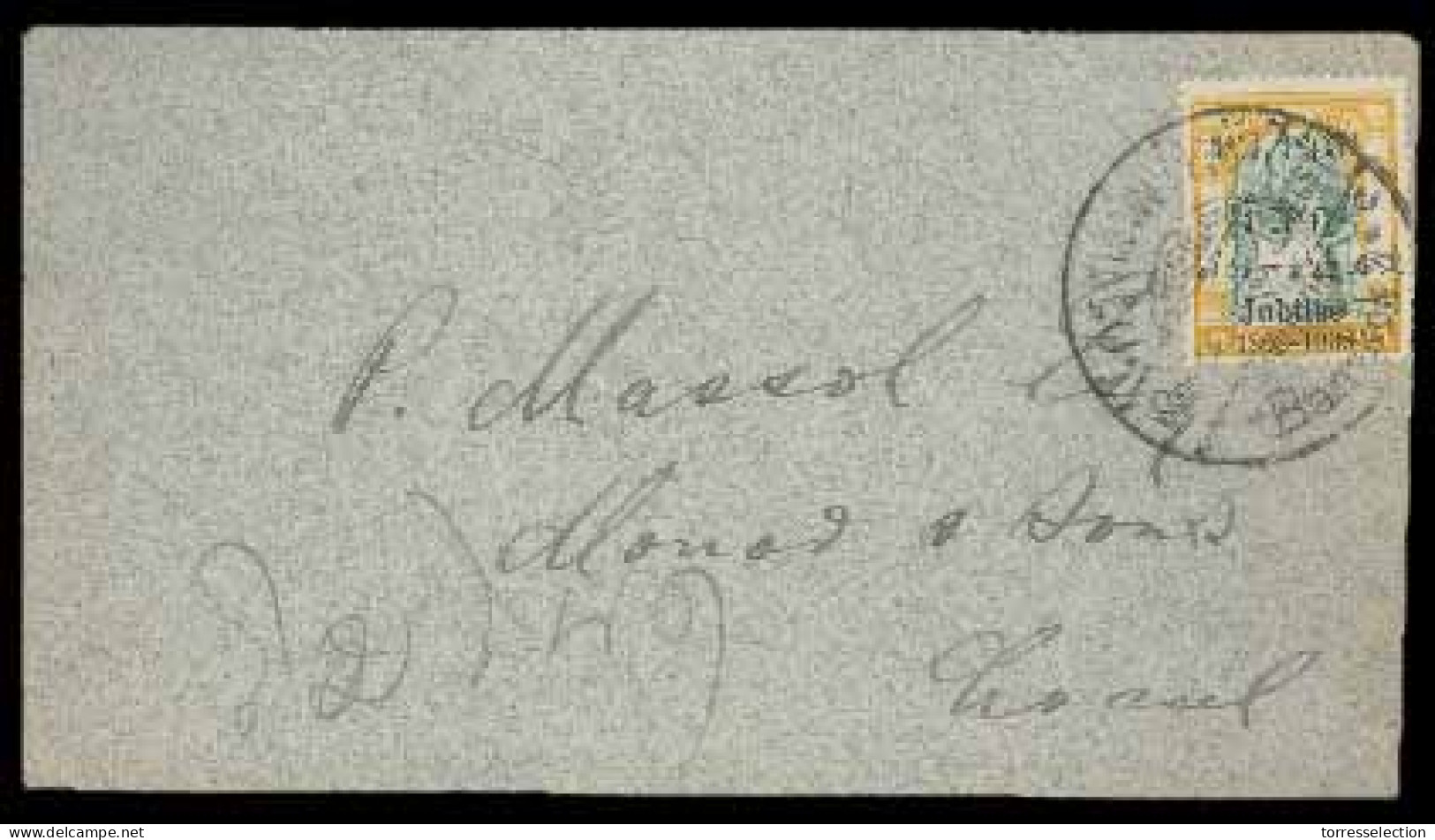 SIAM. 1908. (23 Nov.) Bangkok (2) Local Usage. Envelope Franked With Single Jubilee Ovpt 1att (Sir. 115) (only 12 Days A - Siam