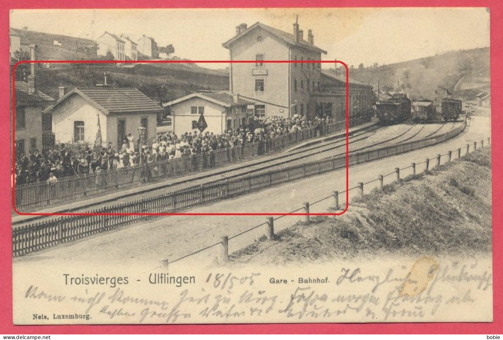 Troisvierges - Ulflingen - Nels Luxembourg : Gare - Manifestation, Inauguration, Fanfare Et Drapeaux Le Long Des Voies. - Ulflingen