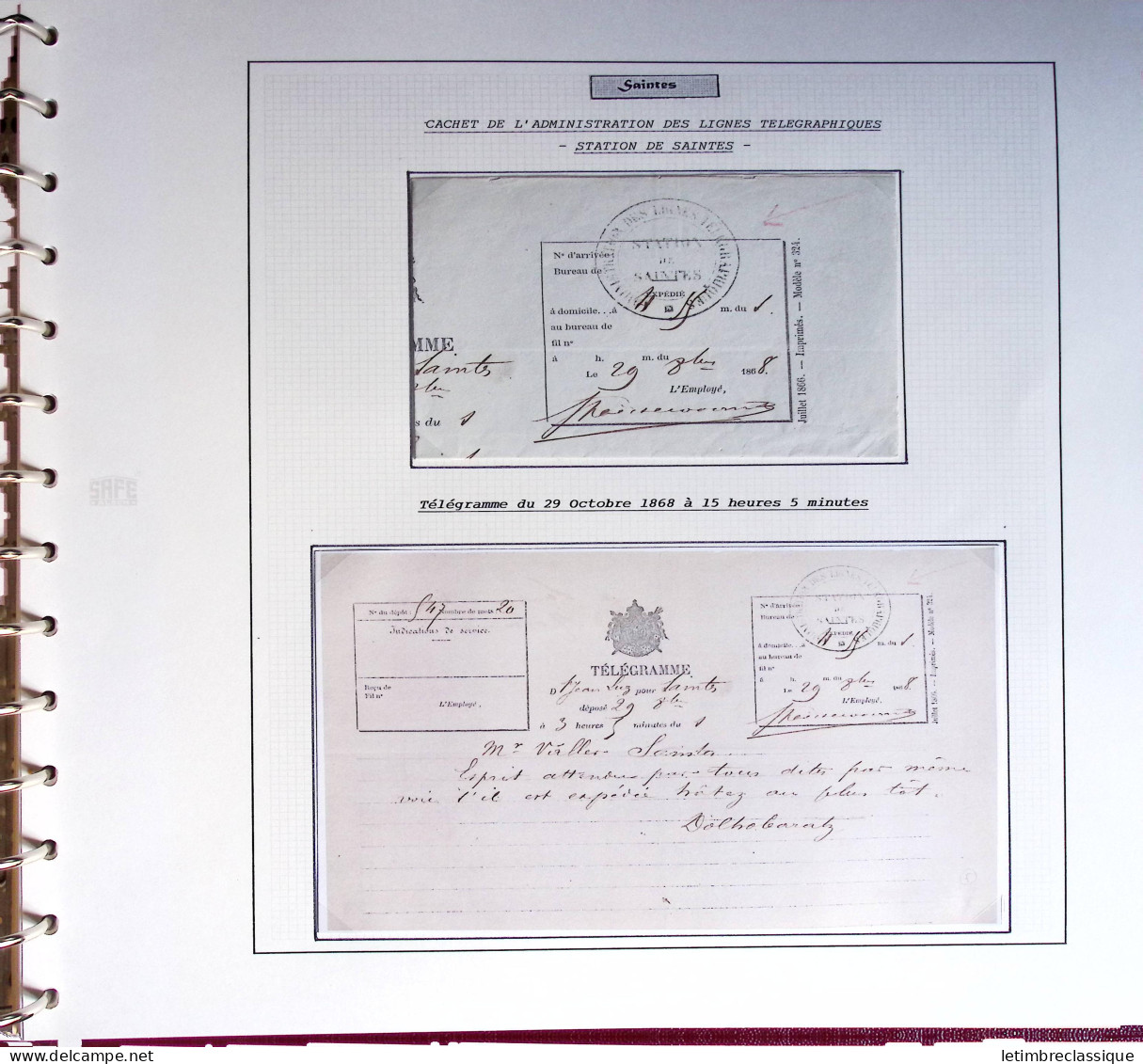 Lettre 147 lettres classiques affranchies OBL PC et GC de la Rochelle à Saint Savinien en 2 albums Safe