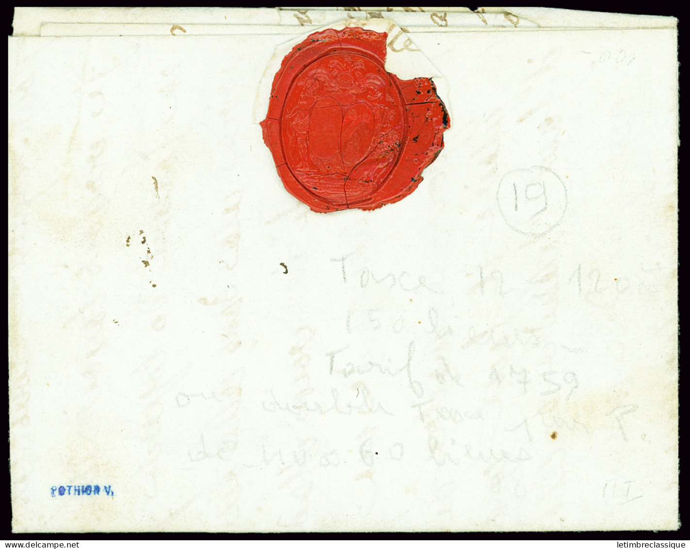 Lettre Marque Manuscrite "Villleneuve St George" (L N°2 - 1779), Ind 19. TB - Altri & Non Classificati