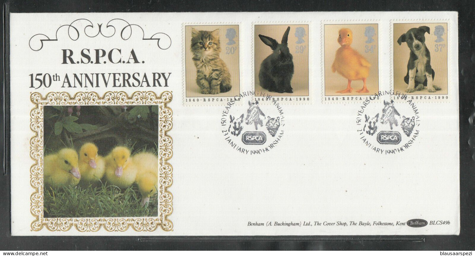 Great Britain Grande-Bretagne Cover 1990 - Animals 150th Anniversary R.S.P.C.A /3  (NEU 50 ) - Honden