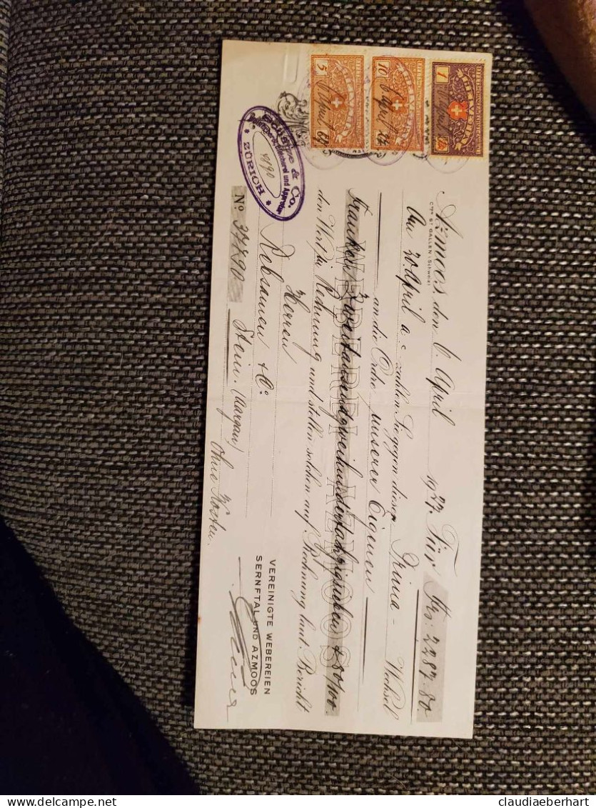 1927 Helvetia - Cheques & Traverler's Cheques