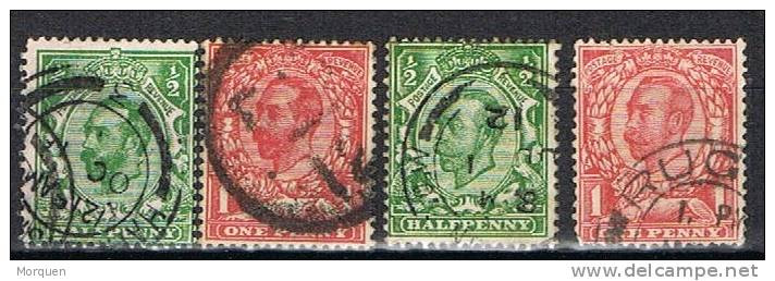 Serie Gran Bretaña 1911, Edward VII, Yvert 129 -132 º - Used Stamps