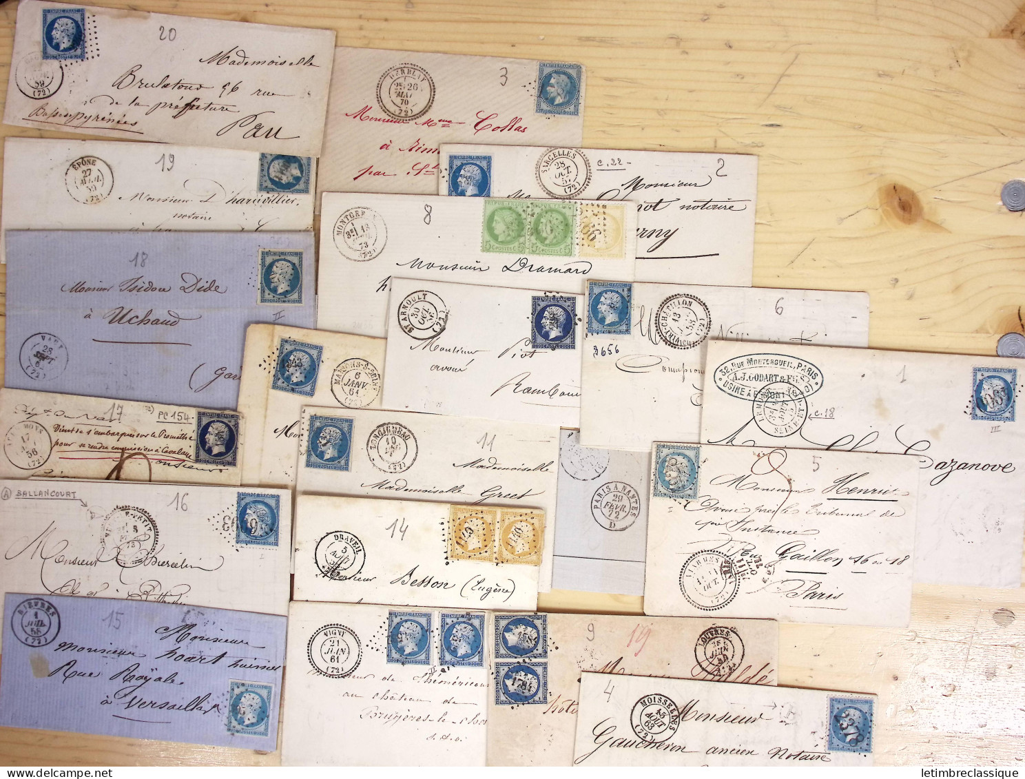 Lettre Ensemble d'env. et sachets de l'Union Marcophile contenant des marques postales et lettres classiques de la Haute