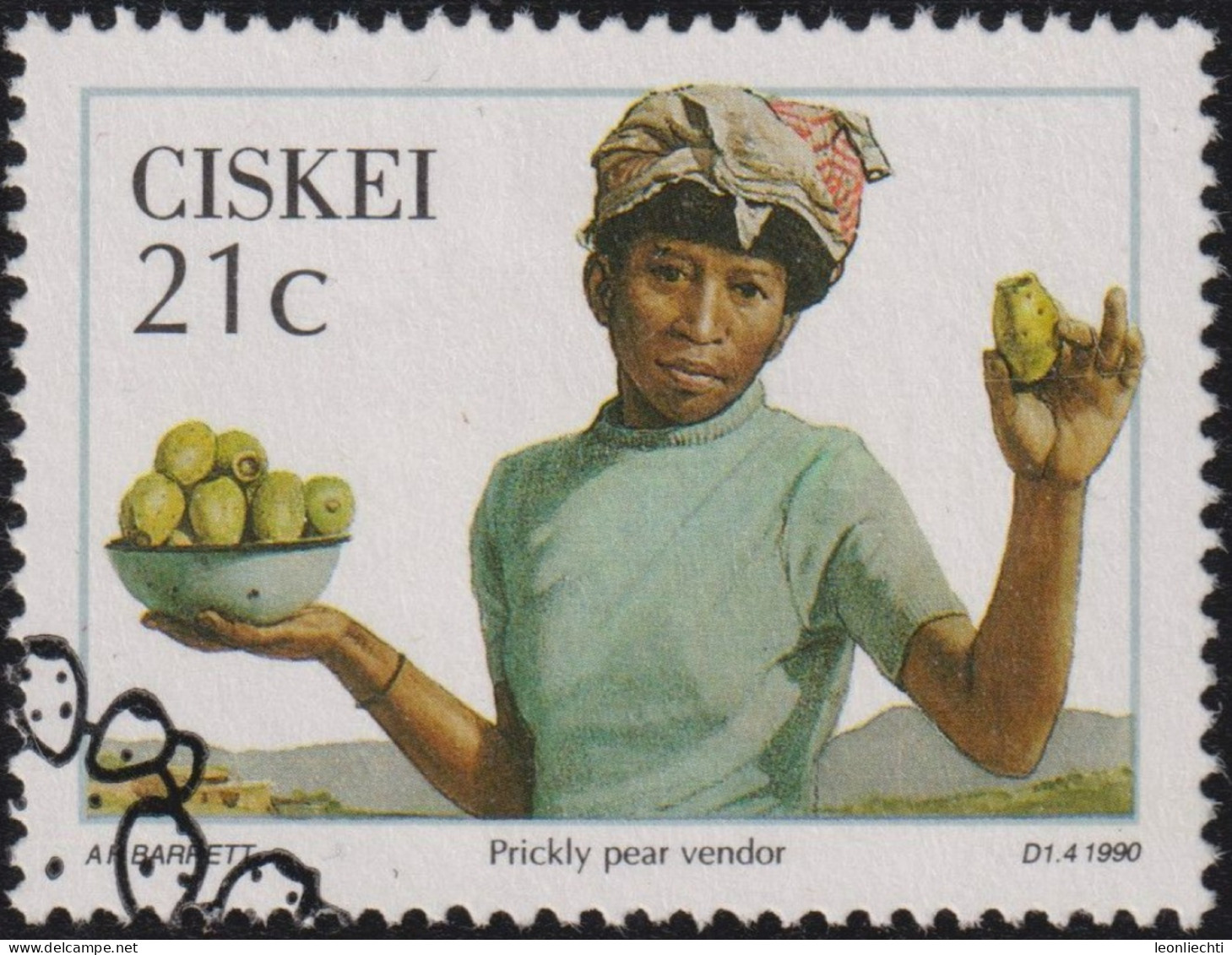 1990 Ciskei ° Mi:ZA-CS 179, Sn:ZA-CS 159, Yt:ZA-CS 179, Sg:ZA-CS 173, Prickly Pear: Vendor - Ciskei