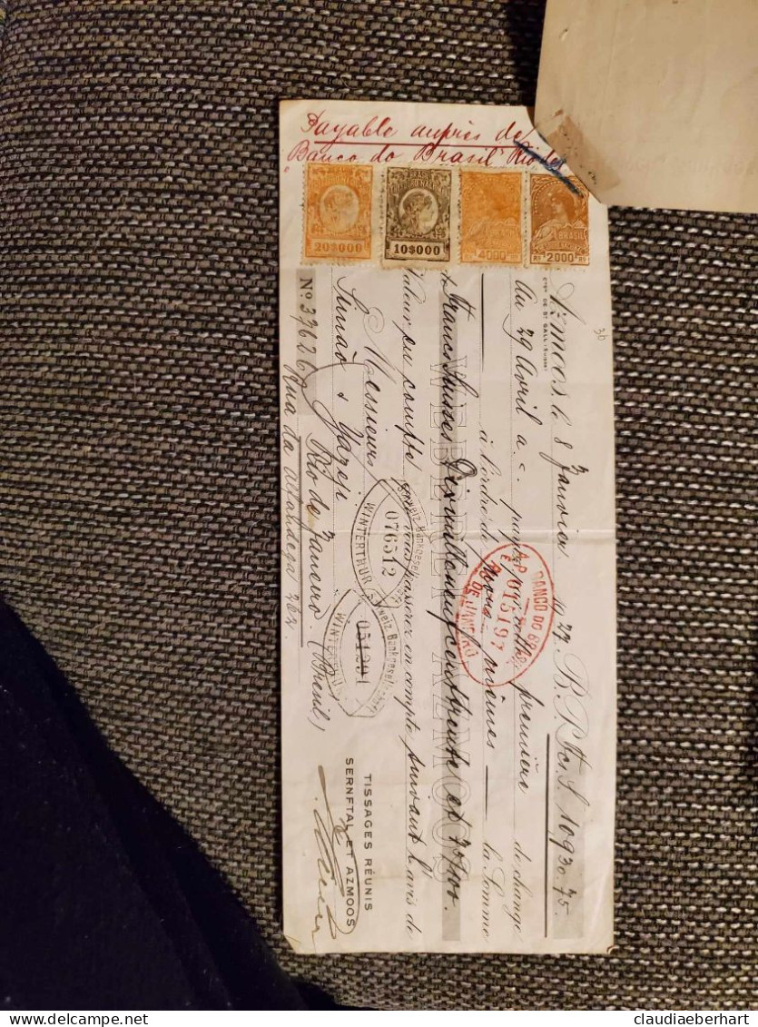 1927 Helvetia Und Brasilien - Cheques En Traveller's Cheques