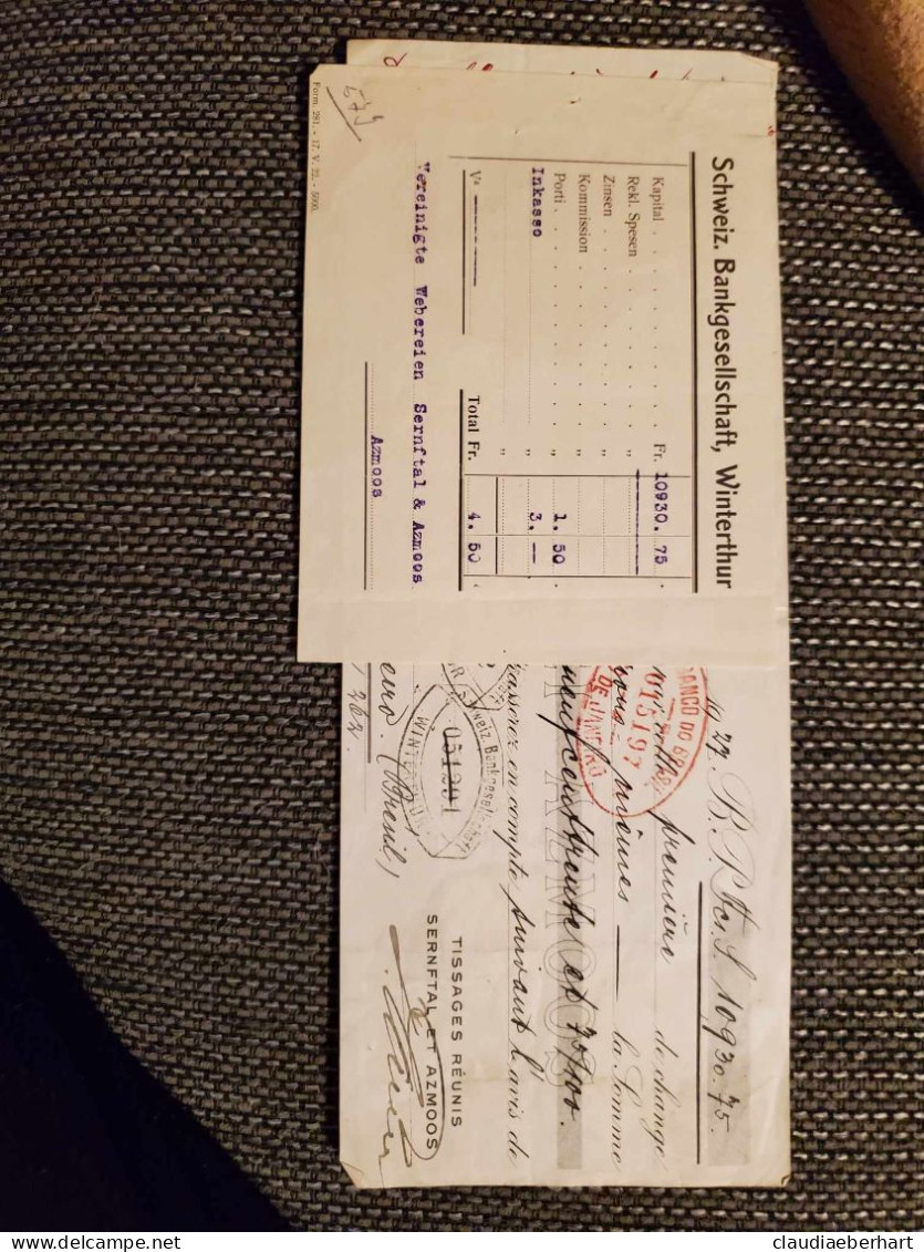 1927 Helvetia Und Brasilien - Cheques & Traveler's Cheques