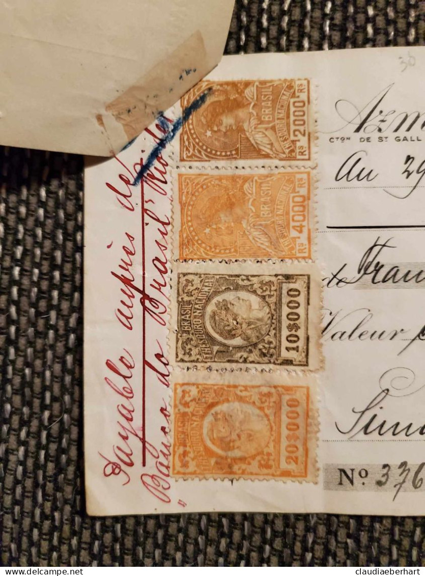 1927 Helvetia Und Brasilien - Cheques & Traverler's Cheques