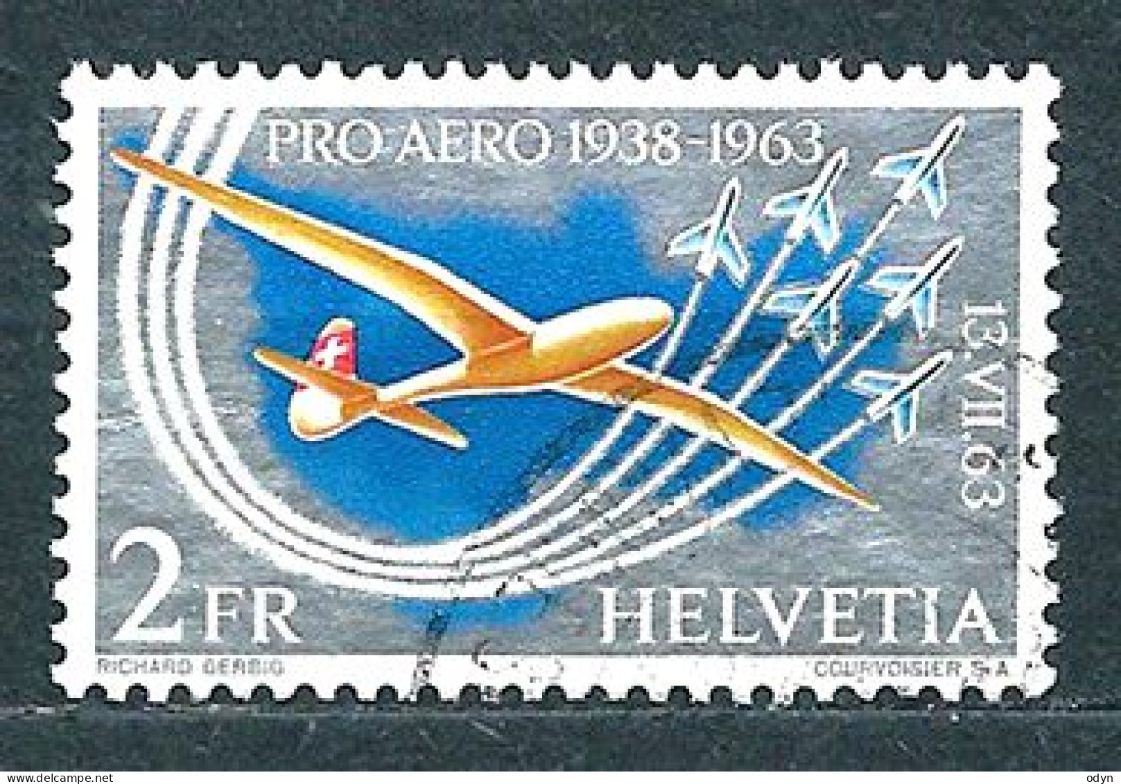 Switzerland 1924-1963 lot of 23 airmail used stamps: MiNr 189, 191, 213, 245, 256-57, 286, 293, 320, 387-93, 435-37, 780