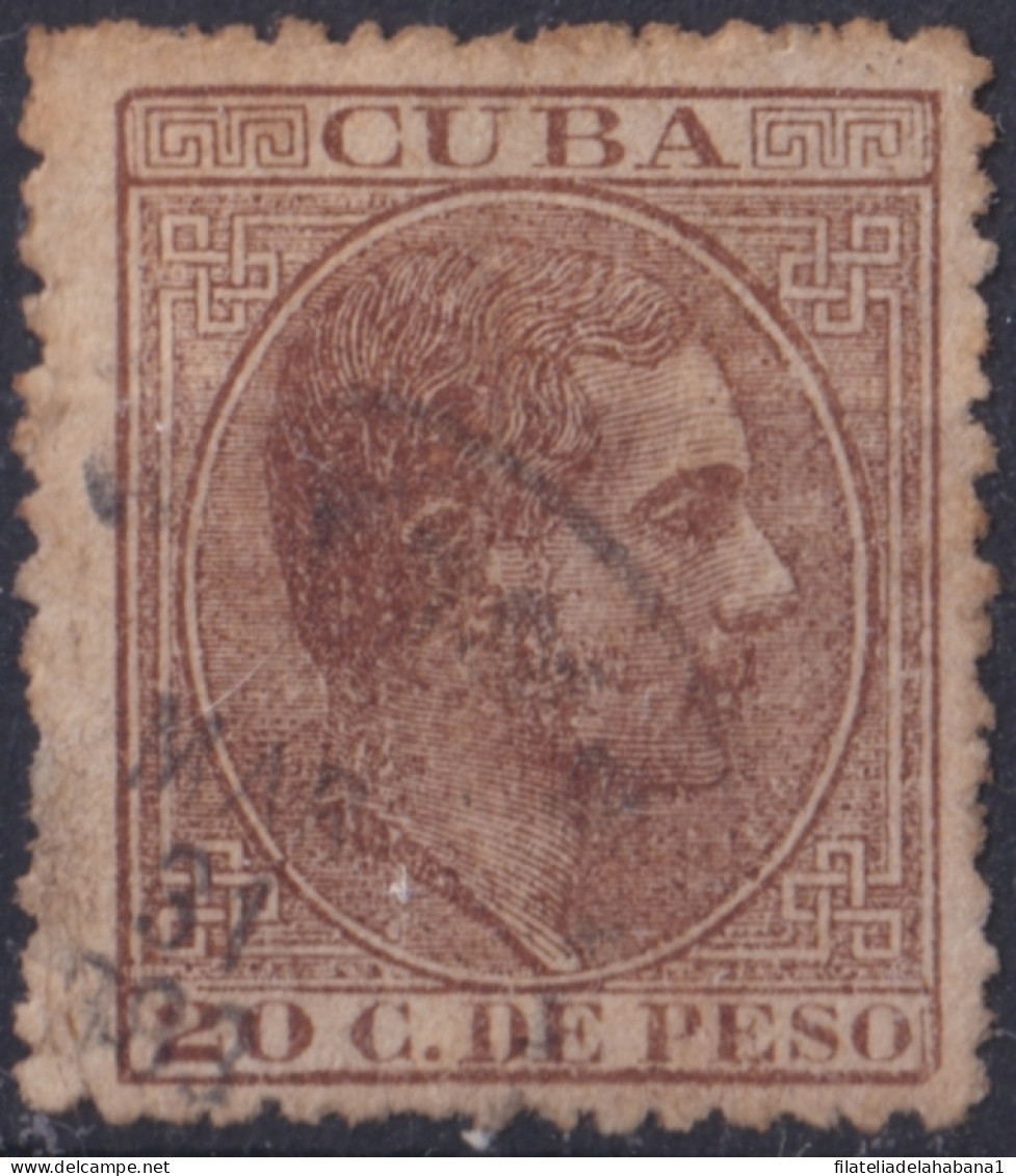 1884-341 CUBA SPAIN 1882 ALFONSO XII 20c BROWN USED.  - Voorfilatelie