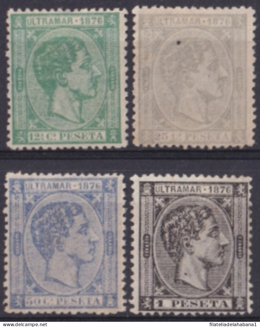 1876-212 CUBA SPAIN 1876 ALFONSO XII 12 ½ C - 1pta COMPLETE SET.  - Prefilatelia