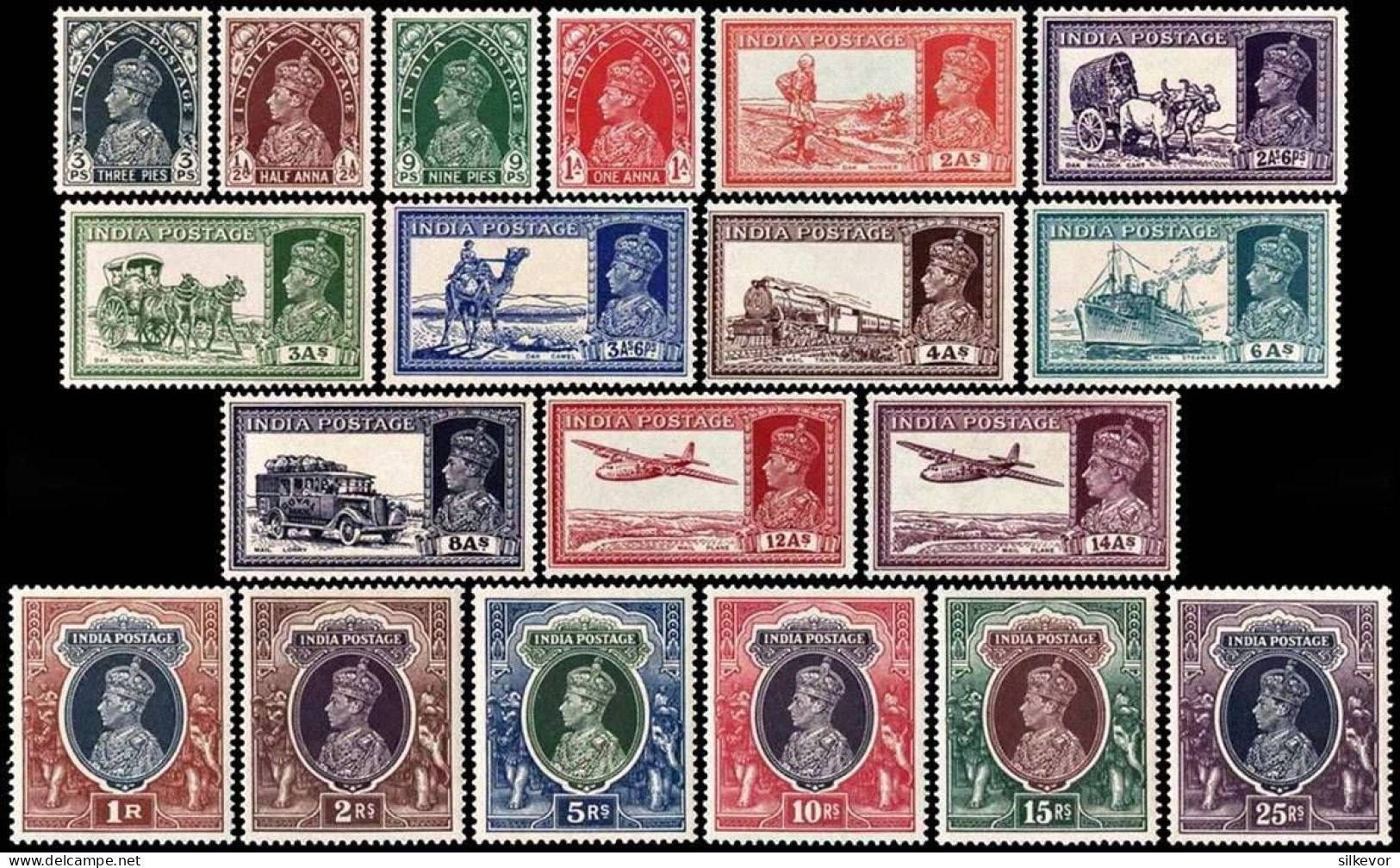 BRITISCH-INDIEN-1937-40-STAMPS-GEORGE VI-TRANSPORT-NEW HINGED - 1936-47  George VI